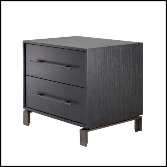 Table de Chevet 24 - Canova | Nighstand Table Canova - Bronze-finish oak veneer nightstand - Pacific Compagnie.