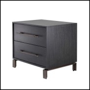 Table de Chevet 24 - Canova | Nighstand Table Canova - Bronze-finish oak veneer nightstand - Pacific Compagnie.
