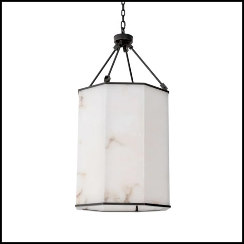 Suspension 24 - Victoire L – sleek bronze‑finished chandelier, natural veining – Pacific Compagnie.