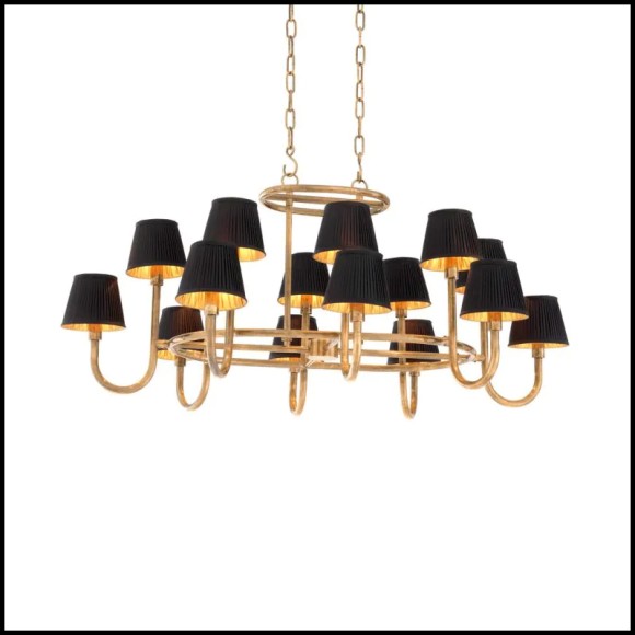 Lustre 24 - Sparrows - Exquisite vintage brass chandelier featuring sparrows, Eichholtz design - Pacific Compagnie.