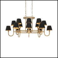 Lustre 24 - Sparrows - Elegant chandelier with sparrows, vintage brass finish - Pacific Compagnie.