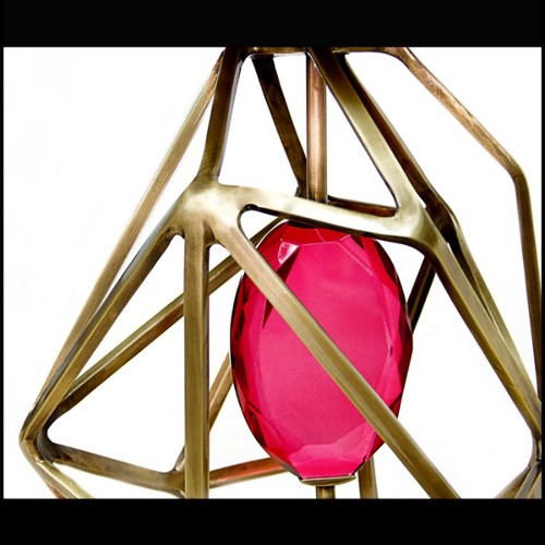 Lampe de salon 156 - Jewelery - Or et cristal - Pacific Compagnie.