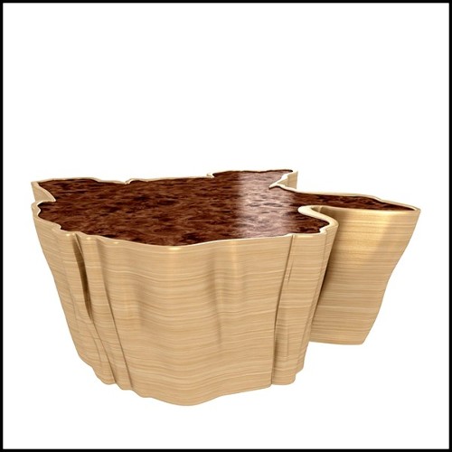 Table basse 155 - Walnut Top - Walnut wood coffee table with sleek minimalist design - Pacific Compagnie.