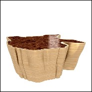 Table basse 155 - Walnut Top - Walnut wood coffee table with sleek minimalist design - Pacific Compagnie.