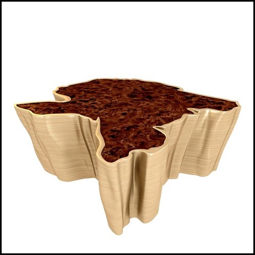 Table basse 155 - Walnut Top - Stylish coffee table with walnut top and metallic legs - Pacific Compagnie.