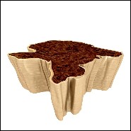 Table basse 155 - Walnut Top - Stylish coffee table with walnut top and metallic legs - Pacific Compagnie.