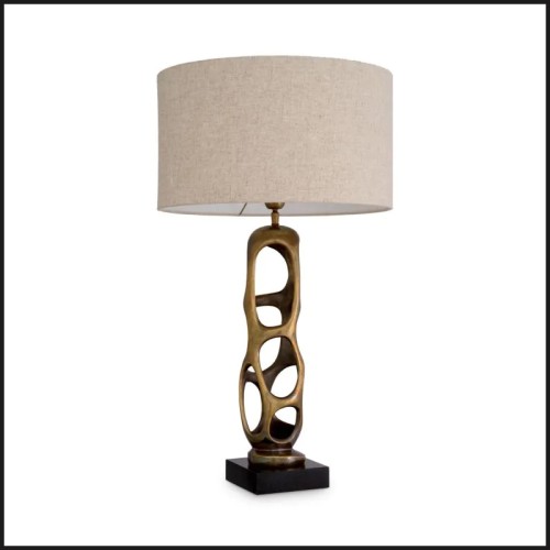 Lampe 24 - Kearny - Vintage brass table lamp with black granite base - Pacific Compagnie.