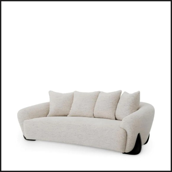 Canapé 24 - Siderno - Modern sofa with black wooden legs for indoor use - Pacific Compagnie.