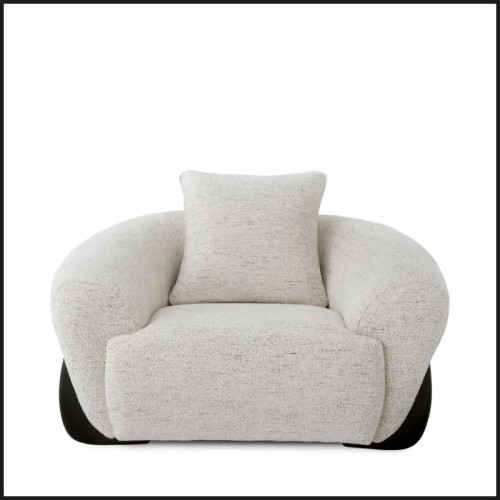 Fauteil 24 - Siderno - Elegant indoor armchair with black wooden base - Pacific Compagnie.