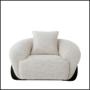 Fauteil 24 - Siderno - Elegant indoor armchair with black wooden base - Pacific Compagnie.