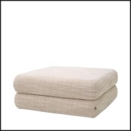 Bout de canapé 24 - Malaga ottoman - Modern Skyward sand fabric modular sofa with Malaga ottoman, perfect for living room decor 