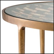 Table Basse 24 - Sorrento - Sleek coffee table with clear glass top and antique brass base - Pacific Compagnie.