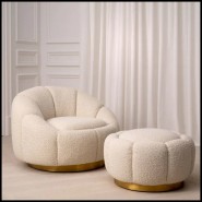 Fauteuil Pivotant 24 - Inger - Luxury pine wood swivel chair with brushed brass finish - Pacific Compagnie.