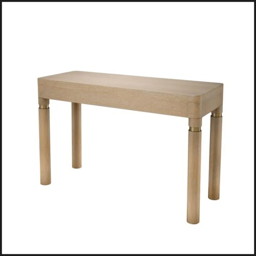 Bureau 24 - Carmel - Brushed brass leg desk in oak veneer, perfect for executive offices - Pacific Compagnie.