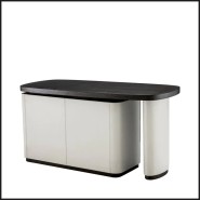 Bureau 24 - Numana - Light grey office desk with Eichholtz branding and faux leather accents - Pacific Compagnie.