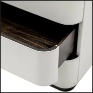 Bureau 24 - Numana - Eichholtz designer desk with mocha oak and light grey faux leather - Pacific Compagnie.