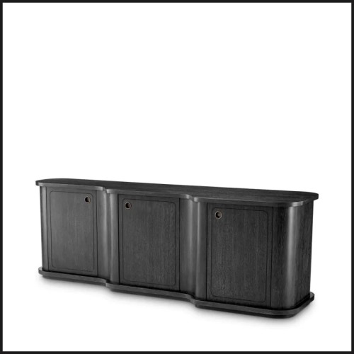 Commode  24 - Caprioli - Charcoal grey dresser with oak veneer - Pacific Compagnie.
