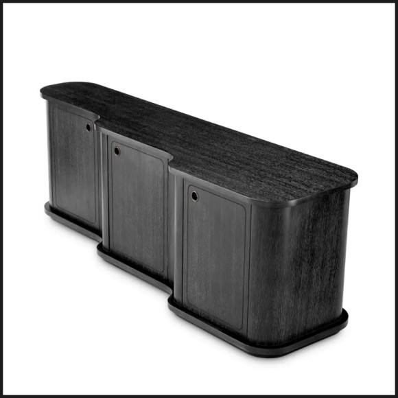 Commode  24 - Caprioli - Contemporary Eichholtz dresser in charcoal grey with oak veneer finish - Pacific Compagnie.
