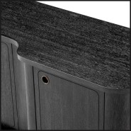 Commode  24 - Caprioli - Charcoal grey Eichholtz dresser with oak veneer and sleek hardware - Pacific Compagnie.