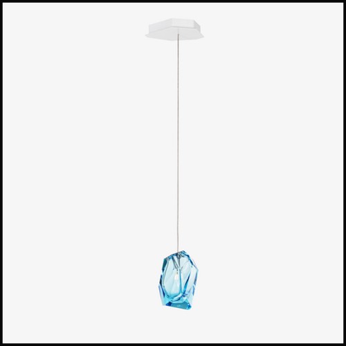 Suspension 230 - Single Pendant Blue - Verre Bleu - Pacific Compagnie.