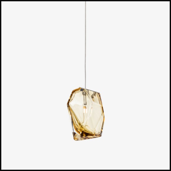 Suspension 230 - Single Pendant Light Amber - Verre Teinté - Pacific Compagnie.