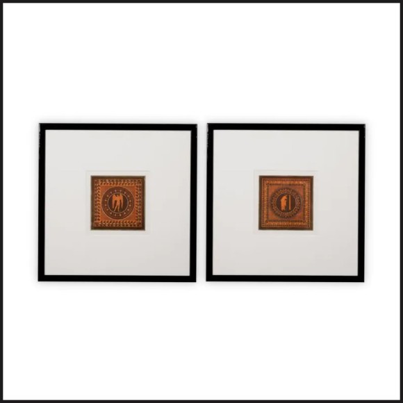 Impression Antique Vases by William Hamilton set of 2 - Charme d'antan - Pacific Compagnie.