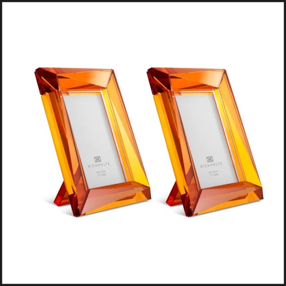 Lot de 2 Cadre photo 24 - Obliquity - Set of 2 crystal picture frames in obliquity style, luxurious home decor - Pacific Compagn