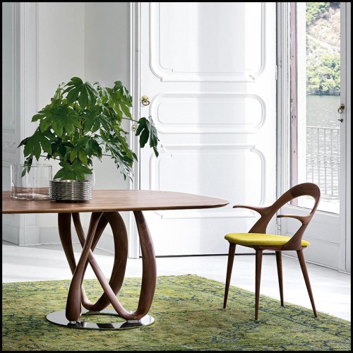 Chaise 163 - Ark Walnut armrests, salon - Pacific Compagnie.