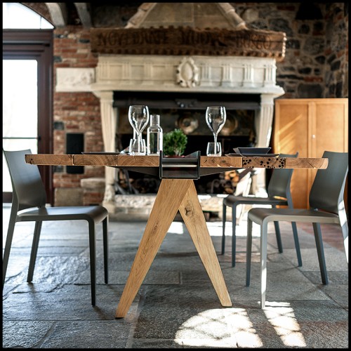 Canal Briccola Dining Table - 154 - Solid Oak Legs - Pacific Compagnie.