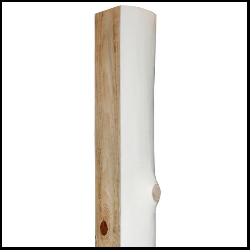 Lampadaire 31 - White Leather - Stylish blue nature floor lamp featuring a white leather trunk base - Pacific Compagnie.