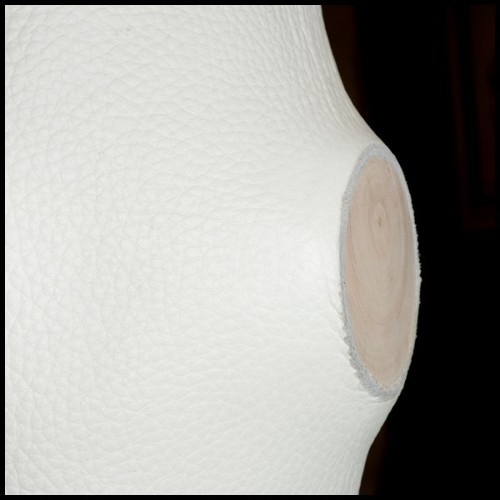 Lampadaire 31 - White Leather - Cuir blanc - Pacific Compagnie.