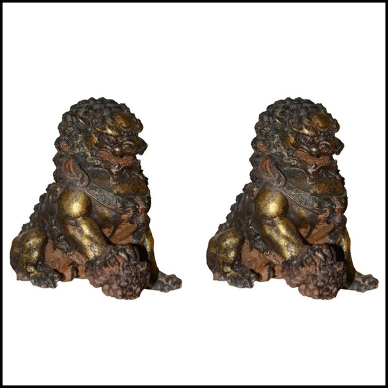 Set of two chinese sculptures PC-Chiens FU