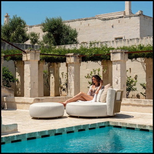 Pouf 214 - Scacco rond - Intérieur Pacific Compagnie.