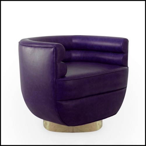 Fauteuil PC - Color Lounge - Cuir et laiton - Pacific Compagnie.