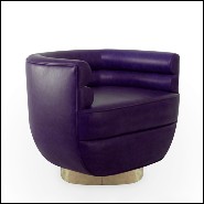 Fauteuil PC - Color Lounge - Cuir et laiton - Pacific Compagnie.
