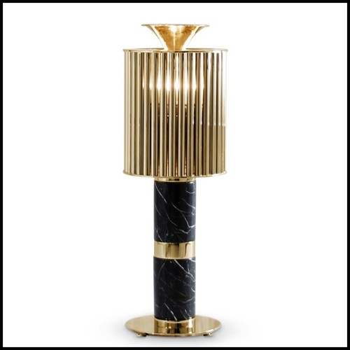 Lampe de salon PC - Excellence - Elegant lighting with Estremoz marble and brass accents - Pacific Compagnie.