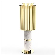 Lampe de salon PC - Excellence - Sophisticated table lamp featuring marble and gold-plated accents - Pacific Compagnie.