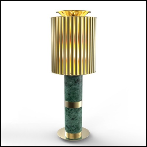 Lampe de salon PC - Excellence - Stunning lamp with Estremoz marble and gold-plated brass details - Pacific Compagnie.