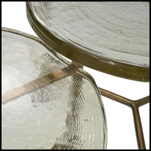 Table Basse 24 - Baldovini set of 3 - Bois et métal - Pacific Compagnie.