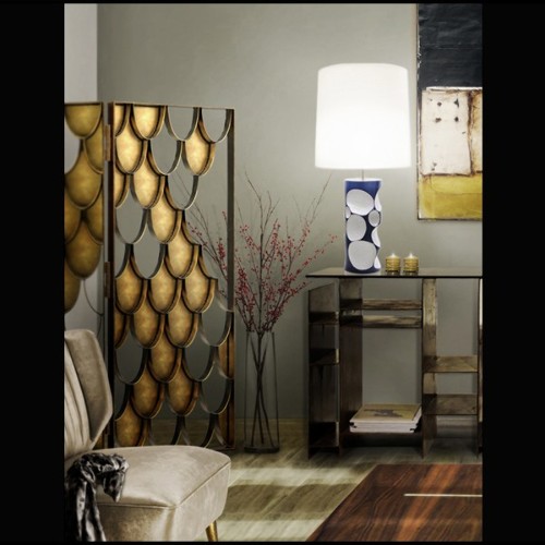 Paravent 155 - Japanese Carpus - Elegant Japanese Carpus patterned folding screen - Pacific Compagnie.