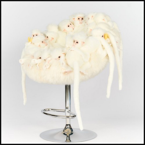 Tabouret de bar 188 - Ouistiti - Motif singe - Pacific Compagnie.