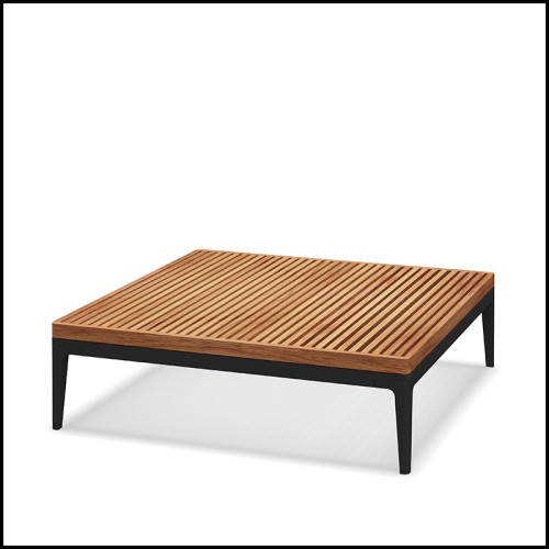 Table basse 45 - Grid teck - Lignes graphiques - Pacific Compagnie.