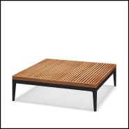 Table basse 45 - Grid teck - Lignes graphiques - Pacific Compagnie.