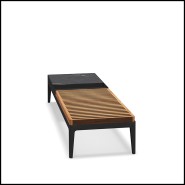 Table basse 45 - Grid teak & ceramic | Coffee table 45 Grid teak and ceramic top - Pacific Compagnie.