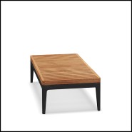 Table basse 45 - Grid teak rectangular - Rectangulaire teck - Pacific Compagnie.