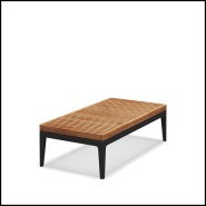 Table basse 45 - Grid teak rectangular | Coffee table 45 Grid teak rectangular - Pacific Compagnie.