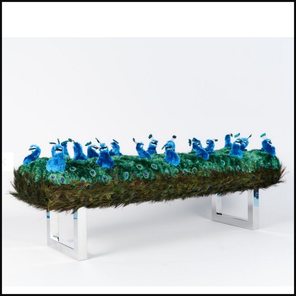 Banc 188 - Paon - Décoration luxueuse - Pacific Compagnie.