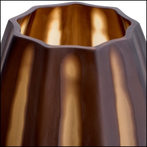 Vase - 24 Marron Foncé S | Vase - 24 Tiara dark Brown S - Small Dark Brown Vase - Pacific Compagnie.