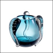 Vase - 24 Sianluca Blue S | Vase - 24 Sianluca Blue S - Blue Sianluca Vase Small View - Pacific Compagnie.
