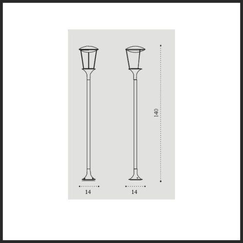 Réverbère 232 - Tower | Streetlight 232 - Tower - Tall street lighting - Pacific Compagnie.